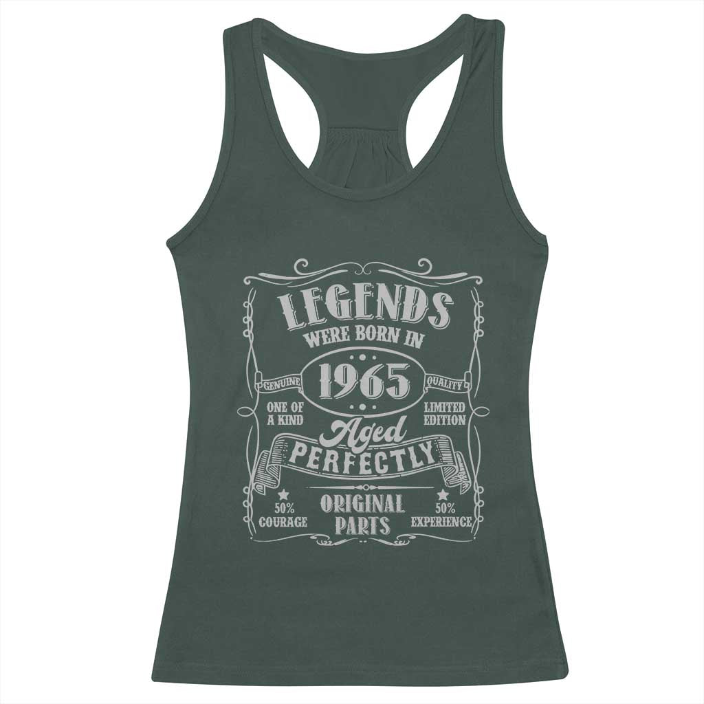 Funny Birthday Legends Were Born In 1965 Racerback Tank Top Vintage BDay Father's Day TS11 Dark Forest Green Print Your Wear