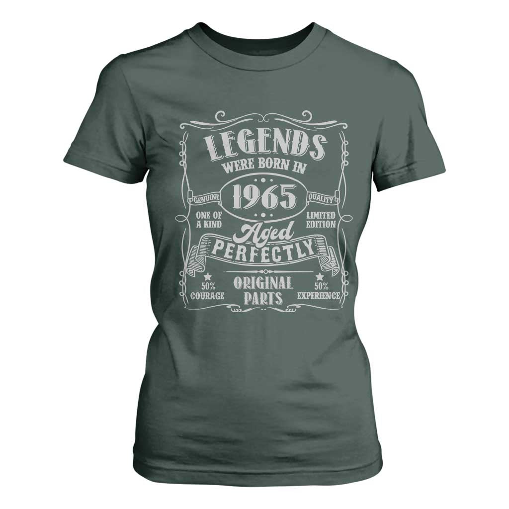 Funny Birthday Legends Were Born In 1965 T Shirt For Women Vintage BDay Father's Day TS11 Dark Forest Green Print Your Wear