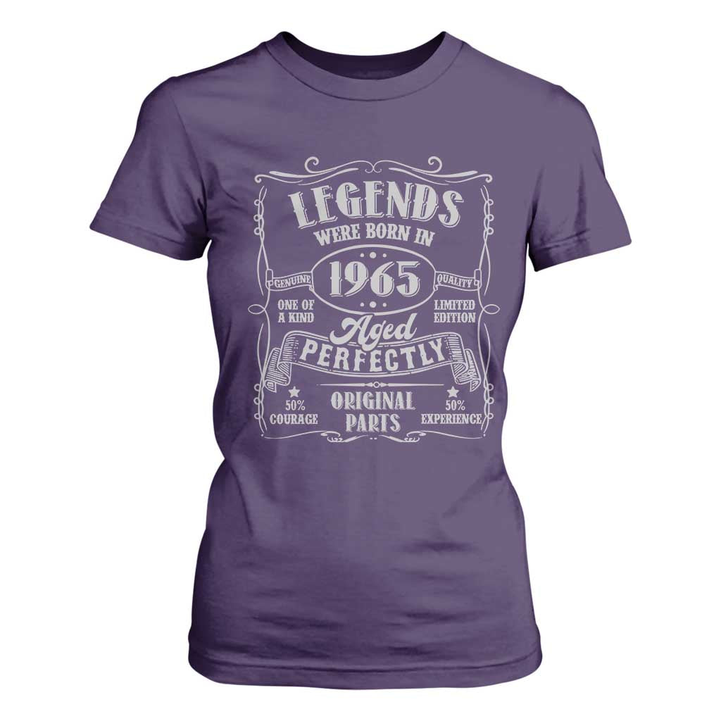 Funny Birthday Legends Were Born In 1965 T Shirt For Women Vintage BDay Father's Day TS11 Purple Print Your Wear