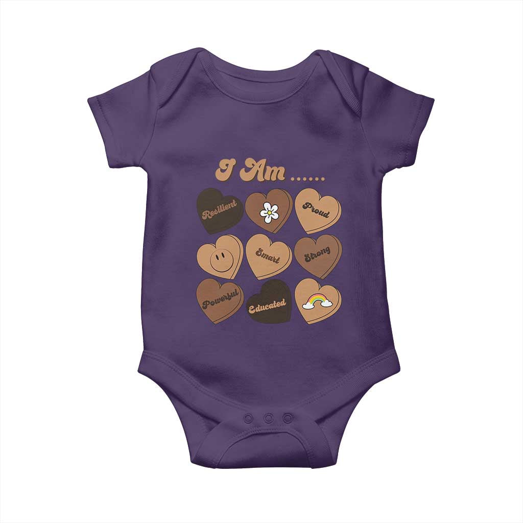 African American Proud Black History Month Baby Onesie Melanin Hearts TS11 Purple Print Your Wear