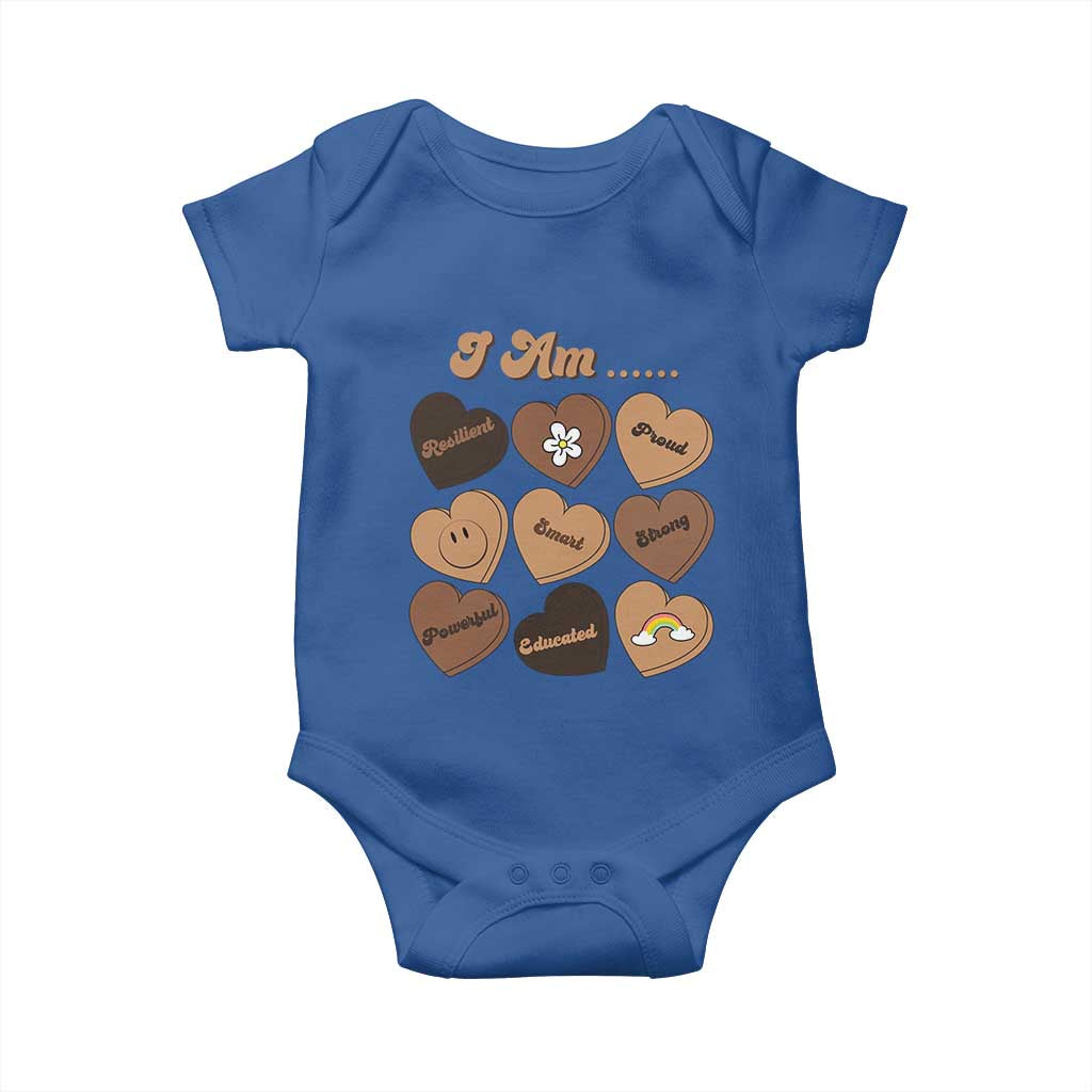 African American Proud Black History Month Baby Onesie Melanin Hearts TS11 Royal Blue Print Your Wear