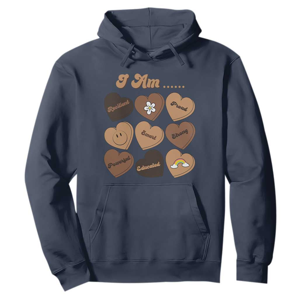 African American Proud Black History Month Hoodie Melanin Hearts TS11 Navy Print Your Wear