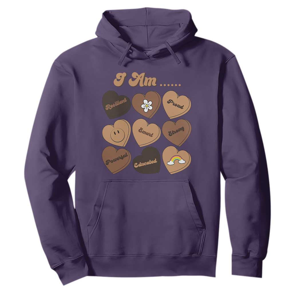 African American Proud Black History Month Hoodie Melanin Hearts TS11 Purple Print Your Wear