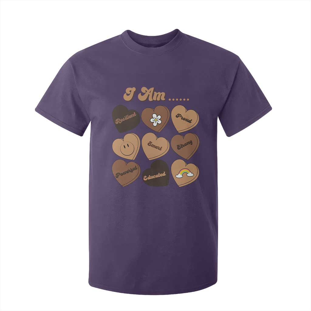 African American Proud Black History Month T Shirt For Kid Melanin Hearts TS11 Purple Print Your Wear