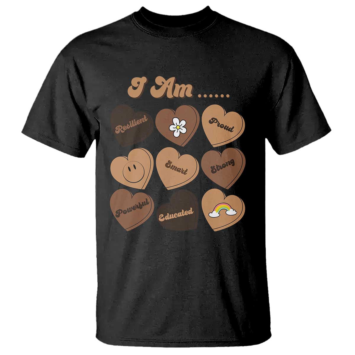 African American Proud Black History Month T Shirt Melanin Hearts TS11 Black Print Your Wear