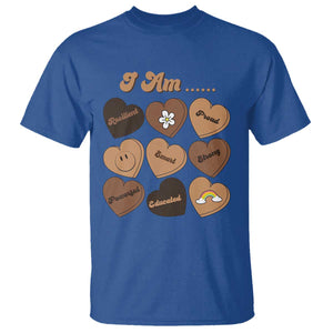 African American Proud Black History Month T Shirt Melanin Hearts TS11 Royal Blue Print Your Wear