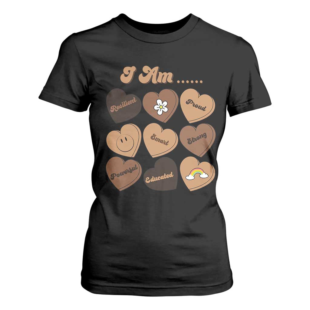 African American Proud Black History Month T Shirt For Women Melanin Hearts TS11 Black Print Your Wear