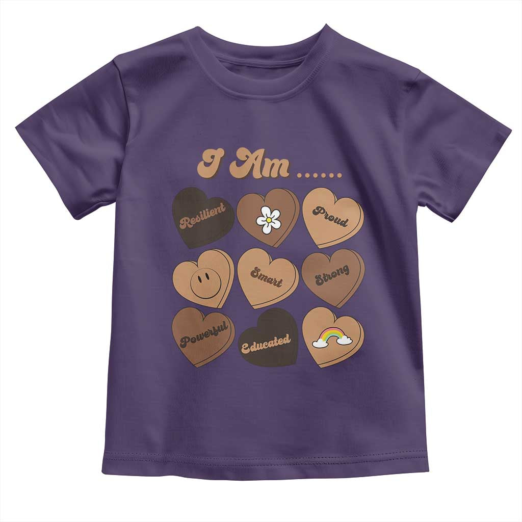 African American Proud Black History Month Toddler T Shirt Melanin Hearts TS11 Purple Print Your Wear