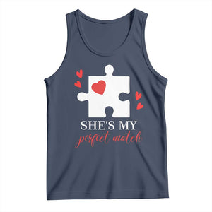 Funny She's My Perfect Match Valentine's Day Couple Matching Tank Top TS11 Navy Print Your Wear