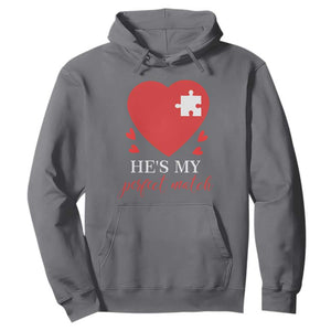 Funny He's My Perfect Match Valentine's Day Couple Matching Hoodie TS11 Charcoal Print Your Wear