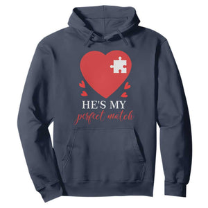 Funny He's My Perfect Match Valentine's Day Couple Matching Hoodie TS11 Navy Print Your Wear