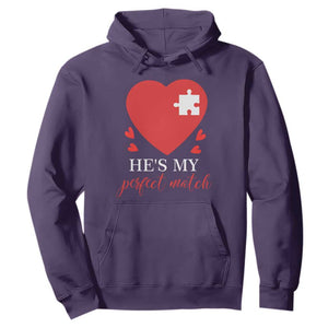 Funny He's My Perfect Match Valentine's Day Couple Matching Hoodie TS11 Purple Print Your Wear