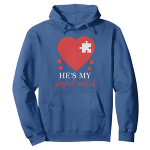 Funny He's My Perfect Match Valentine's Day Couple Matching Hoodie TS11 Royal Blue Print Your Wear