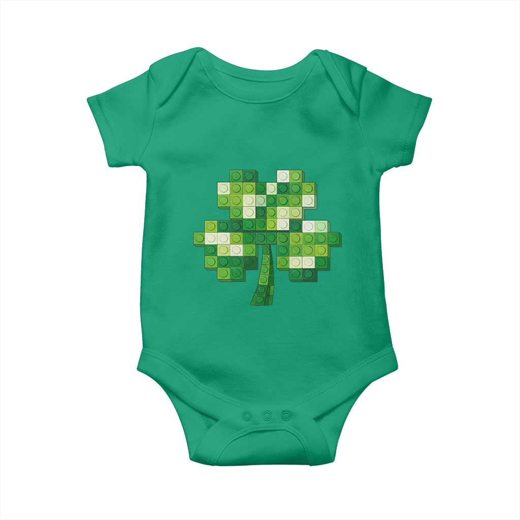 Funny St Patricks Day Shamrock Building Blocks Bricks Baby Onesie TS11 Irish Green Print Your Wear