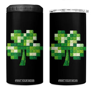Funny St Patricks Day Shamrock Building Blocks Bricks 4 in 1 Can Cooler Tumbler TS11 One Size: 16 oz Black Print Your Wear