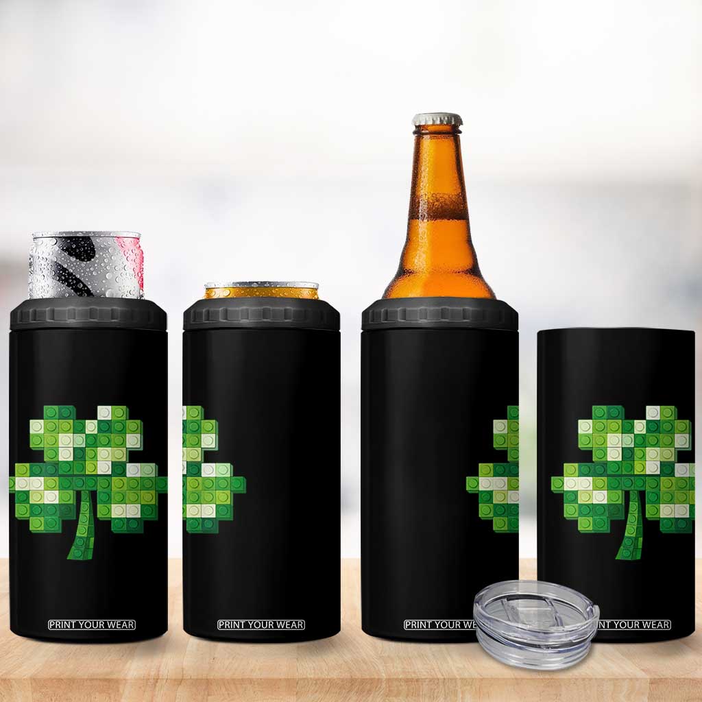 Funny St Patricks Day Shamrock Building Blocks Bricks 4 in 1 Can Cooler Tumbler TS11 Print Your Wear