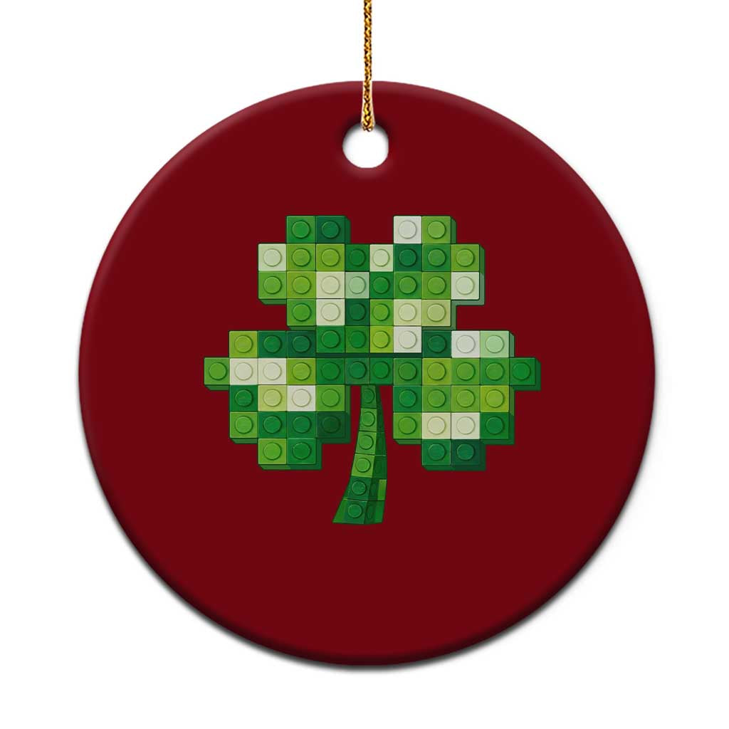 Funny St Patricks Day Shamrock Building Blocks Bricks Ceramic Ornament TS11 1pc Red Print Your Wear