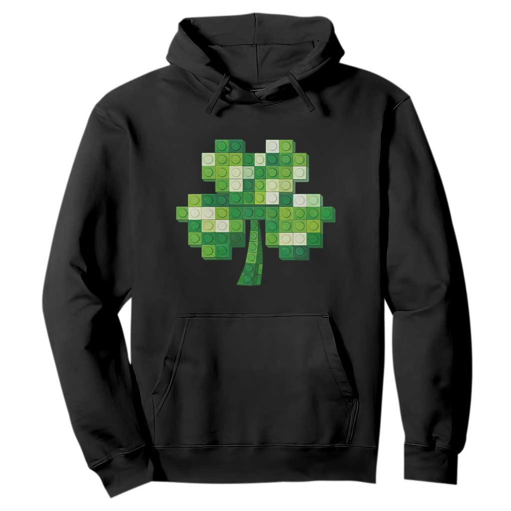 Funny St Patricks Day Shamrock Building Blocks Bricks Hoodie TS11 Black Print Your Wear