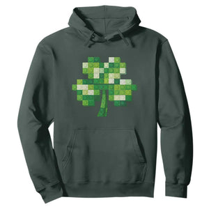 Funny St Patricks Day Shamrock Building Blocks Bricks Hoodie TS11 Dark Forest Green Print Your Wear