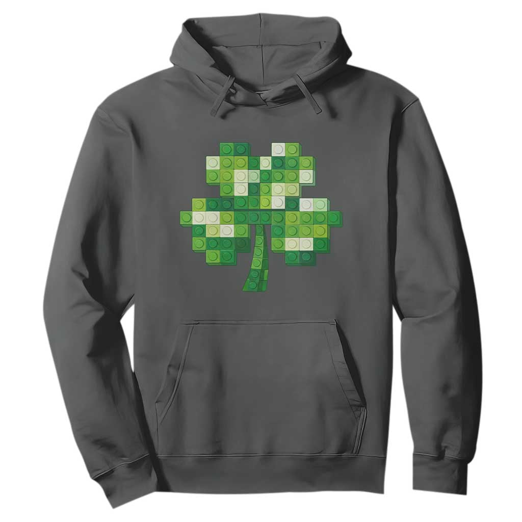 Funny St Patricks Day Shamrock Building Blocks Bricks Hoodie TS11 Dark Heather Print Your Wear