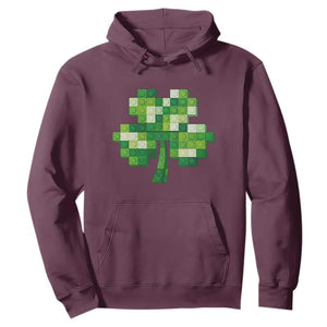 Funny St Patricks Day Shamrock Building Blocks Bricks Hoodie TS11 Maroon Print Your Wear