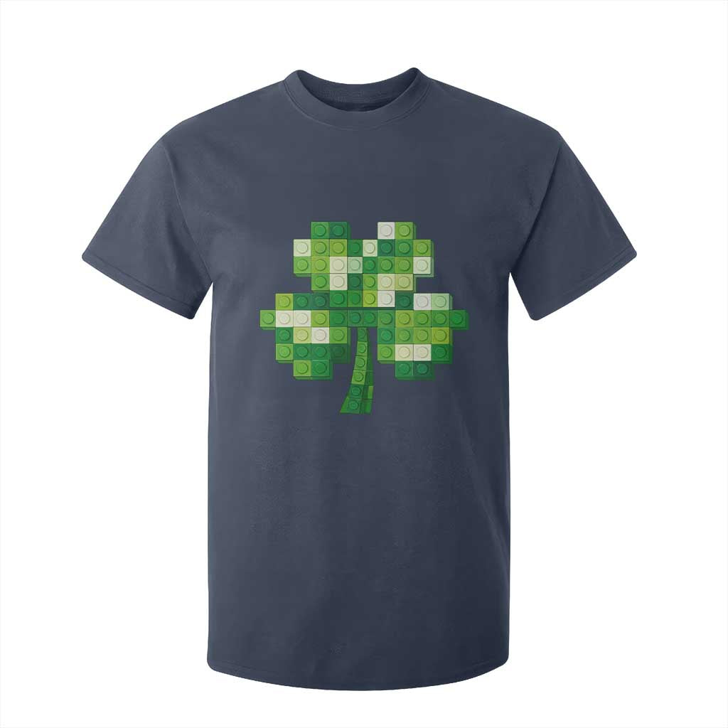Funny St Patricks Day Shamrock Building Blocks Bricks T Shirt For Kid TS11 Navy Print Your Wear