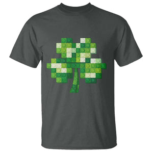 Funny St Patricks Day Shamrock Building Blocks Bricks T Shirt TS11 Dark Heather Print Your Wear