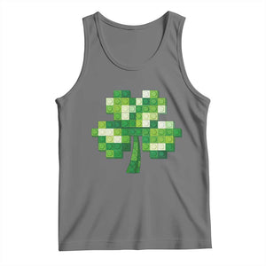 Funny St Patricks Day Shamrock Building Blocks Bricks Tank Top TS11 Black Heather Print Your Wear