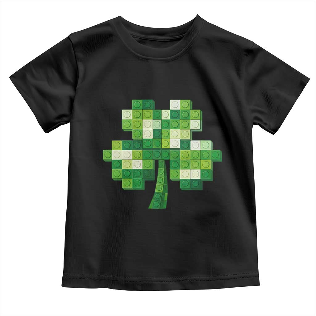 Funny St Patricks Day Shamrock Building Blocks Bricks Toddler T Shirt TS11 Black Print Your Wear
