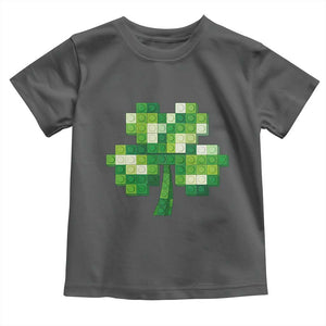 Funny St Patricks Day Shamrock Building Blocks Bricks Toddler T Shirt TS11 Dark Heather Print Your Wear