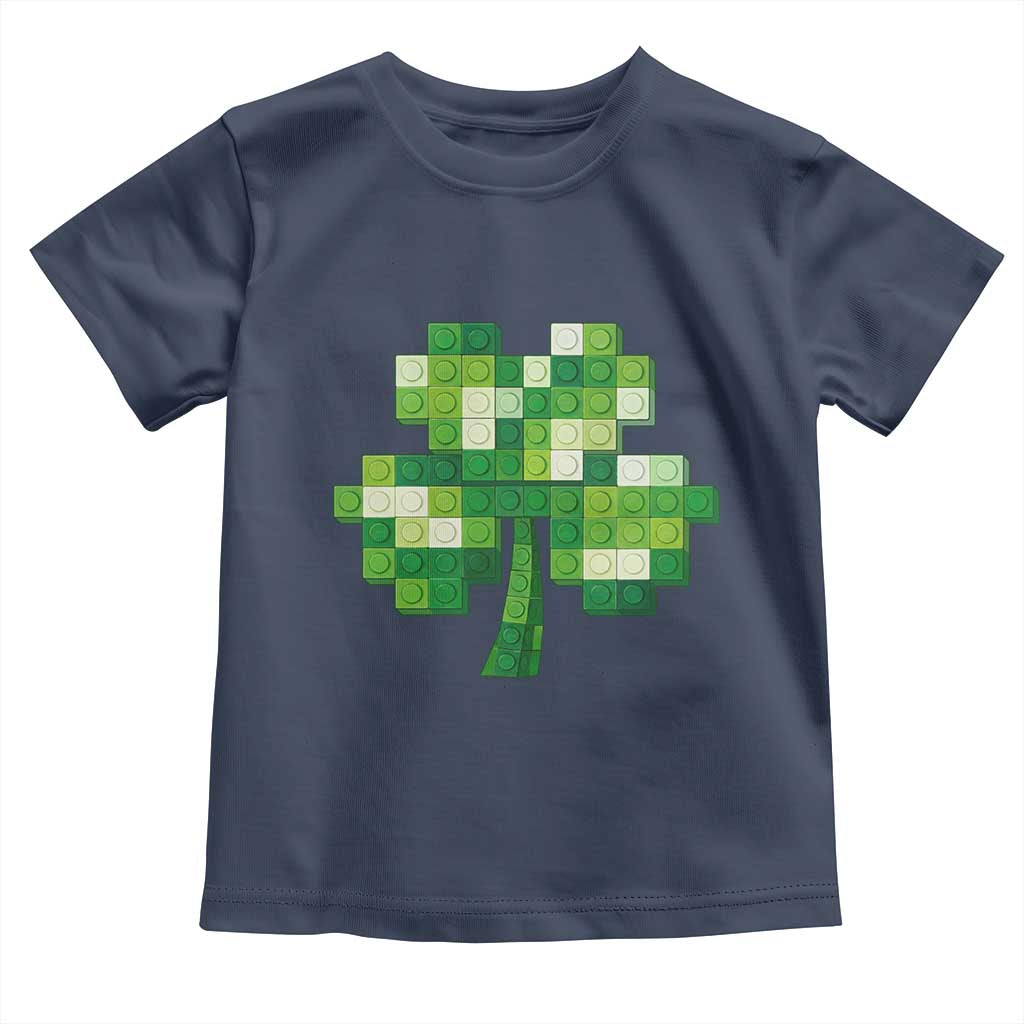 Funny St Patricks Day Shamrock Building Blocks Bricks Toddler T Shirt TS11 Navy Print Your Wear