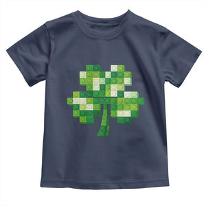 Funny St Patricks Day Shamrock Building Blocks Bricks Toddler T Shirt TS11 Navy Print Your Wear
