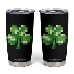 Funny St Patricks Day Shamrock Building Blocks Bricks Tumbler Cup TS11 Black Print Your Wear