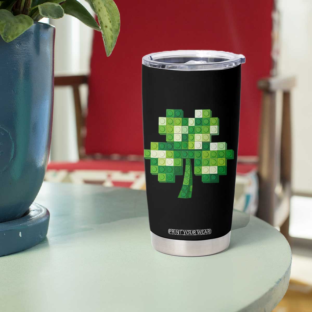 Funny St Patricks Day Shamrock Building Blocks Bricks Tumbler Cup TS11 Print Your Wear