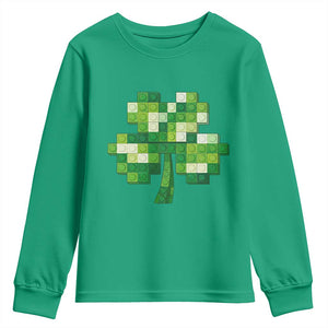 Funny St Patricks Day Shamrock Building Blocks Bricks Youth Sweatshirt TS11 Irish Green Print Your Wear
