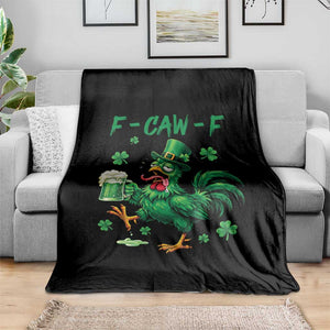 Funny F Caw F Chicken St Patricks Day Throw Blanket Irish Beer Drinking Shamrock Print TS11 Print Your Wear