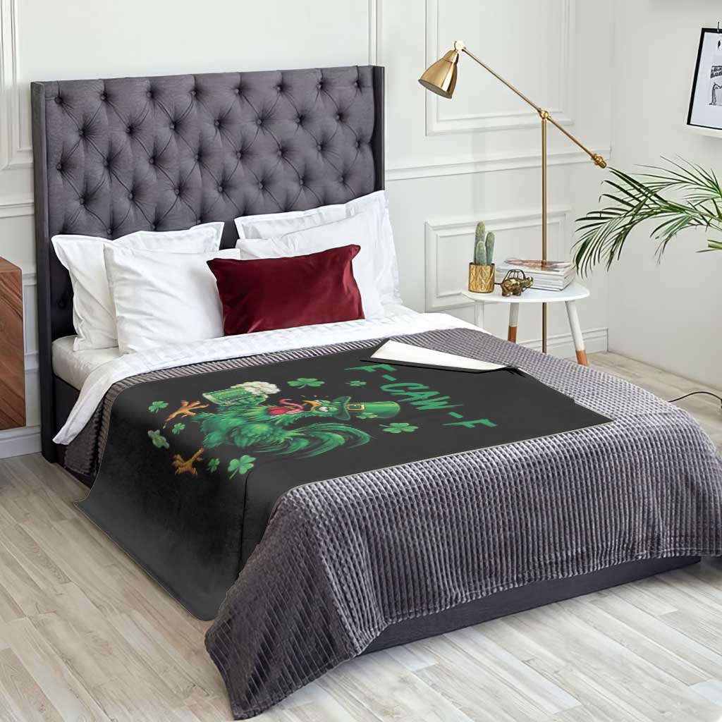 Funny F Caw F Chicken St Patricks Day Throw Blanket Irish Beer Drinking Shamrock Print TS11 Print Your Wear