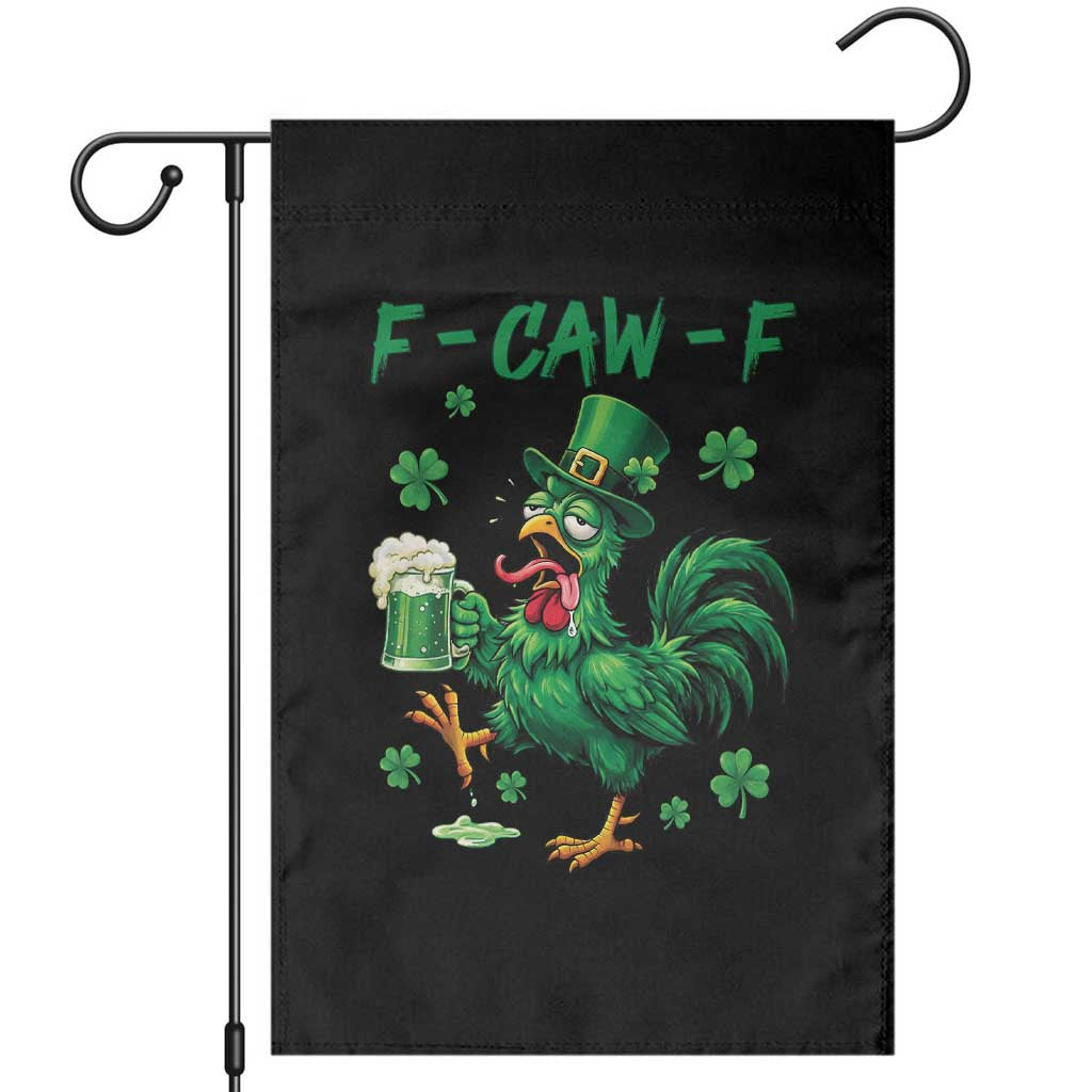 Funny F Caw F Chicken St Patricks Day Garden Flag Irish Beer Drinking Shamrock Print TS11 Black Print Your Wear