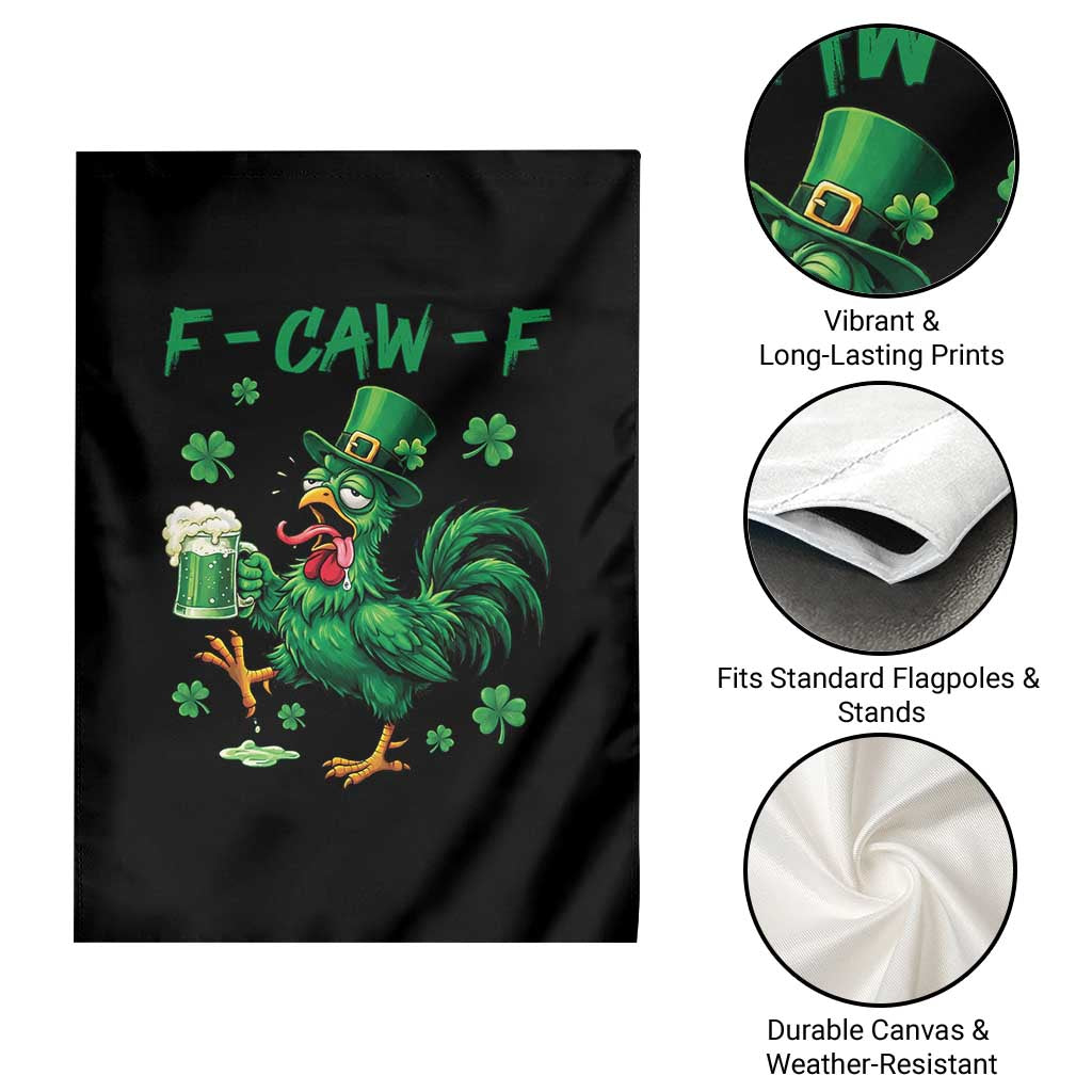 Funny F Caw F Chicken St Patricks Day Garden Flag Irish Beer Drinking Shamrock Print TS11 Print Your Wear