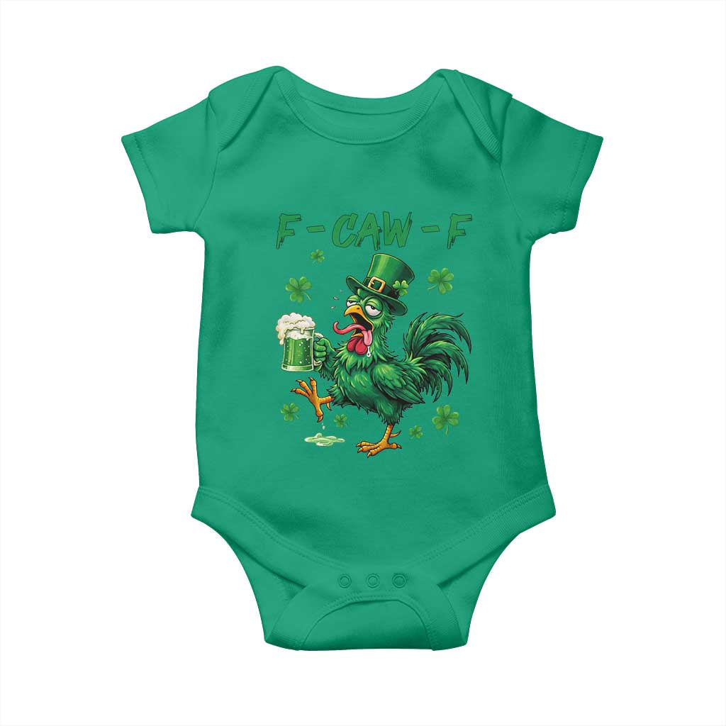 Funny F Caw F Chicken St Patricks Day Baby Onesie Irish Beer Drinking Shamrock Print TS11 Irish Green Print Your Wear