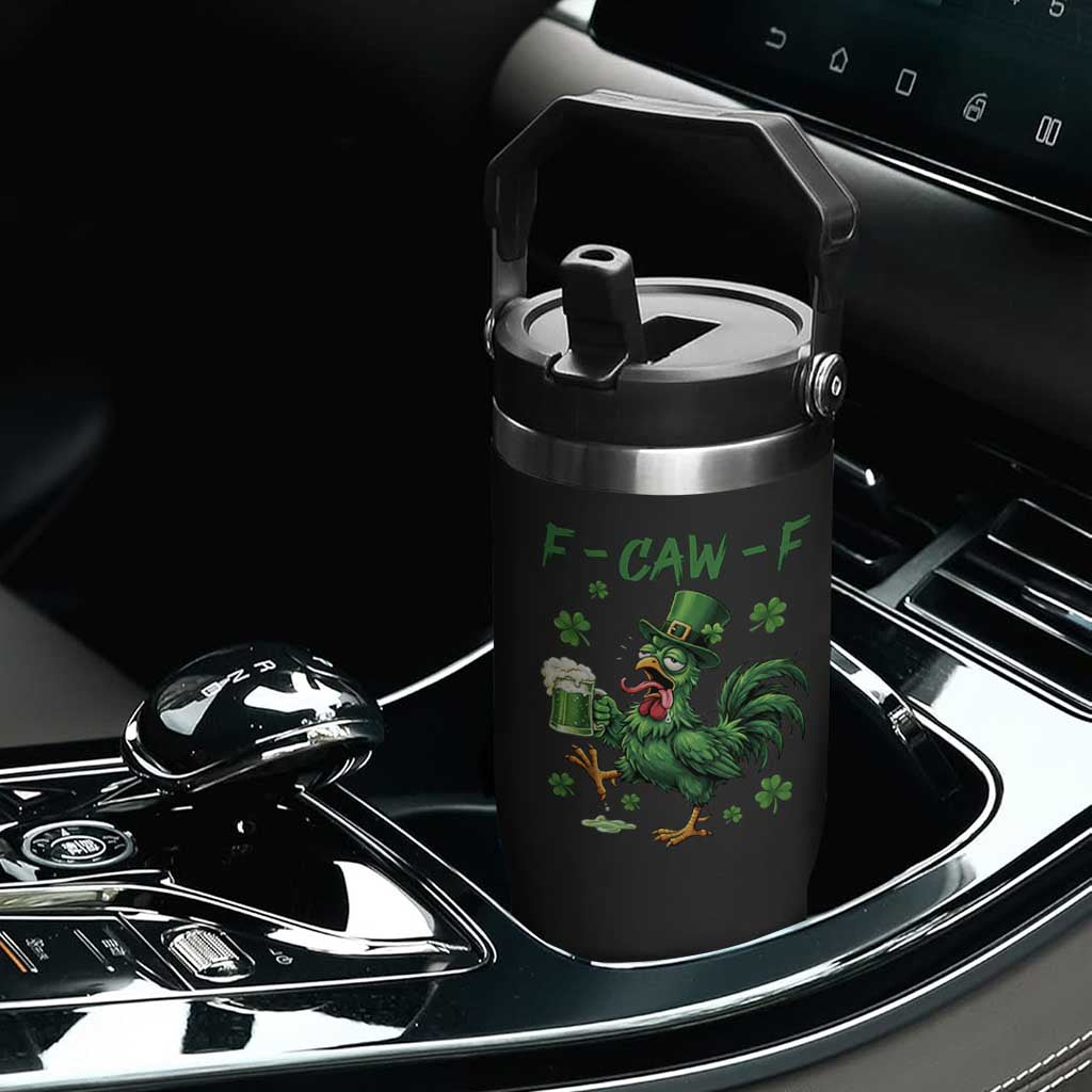 Funny F Caw F Chicken St Patricks Day Flip Straw Tumbler Irish Beer Drinking Shamrock Print TS11 Print Your Wear