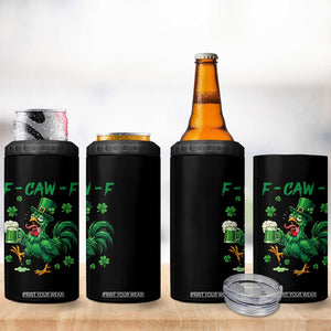 Funny F Caw F Chicken St Patricks Day 4 in 1 Can Cooler Tumbler Irish Beer Drinking Shamrock Print TS11 Print Your Wear