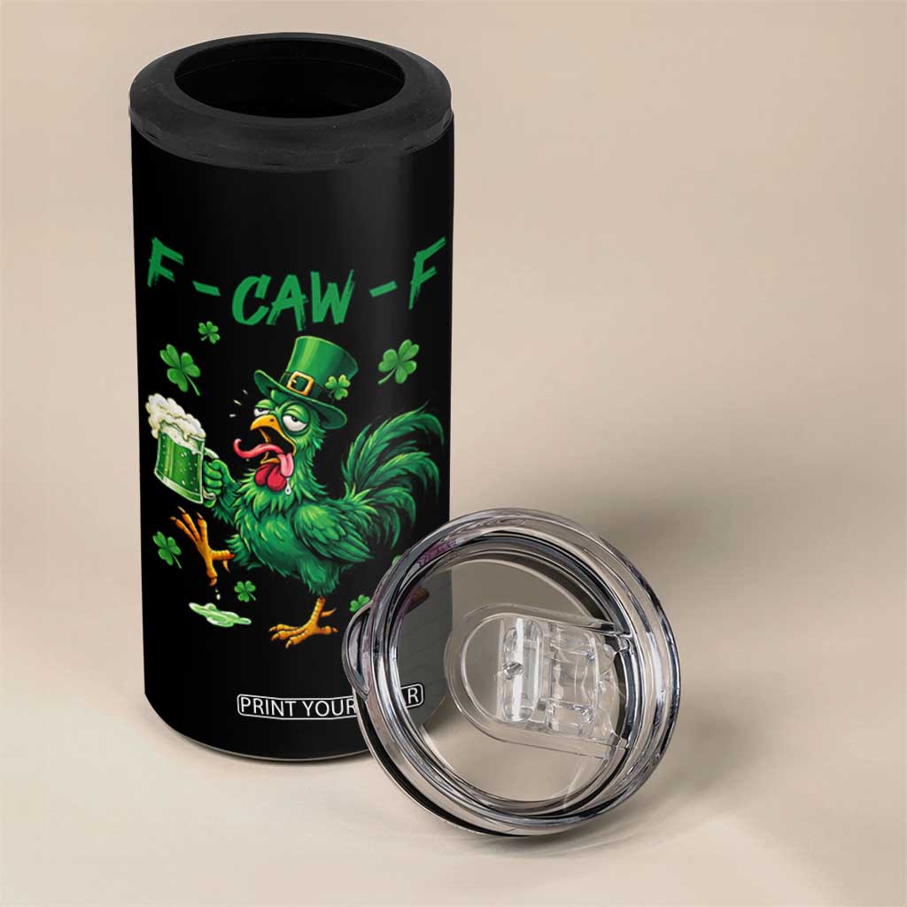 Funny F Caw F Chicken St Patricks Day 4 in 1 Can Cooler Tumbler Irish Beer Drinking Shamrock Print TS11 Print Your Wear