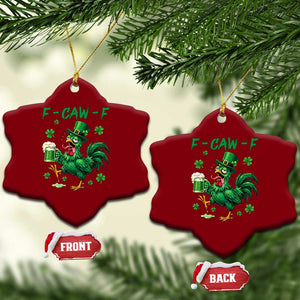Funny F Caw F Chicken St Patricks Day Ceramic Ornament Irish Beer Drinking Shamrock Print TS11 Print Your Wear