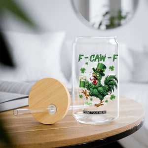 Funny F Caw F Chicken St Patricks Day Glass Can Irish Beer Drinking Shamrock Print TS11 Print Your Wear