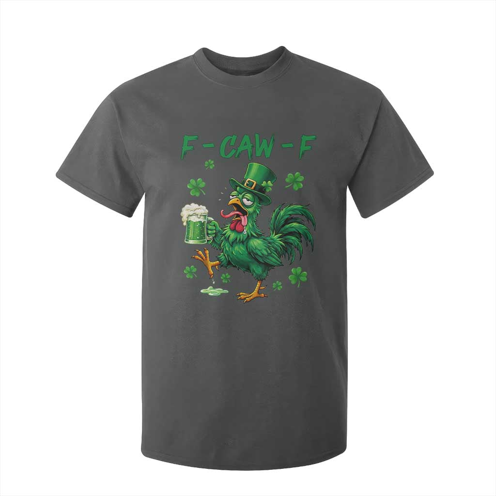 Funny F Caw F Chicken St Patricks Day T Shirt For Kid Irish Beer Drinking Shamrock Print TS11 Dark Heather Print Your Wear