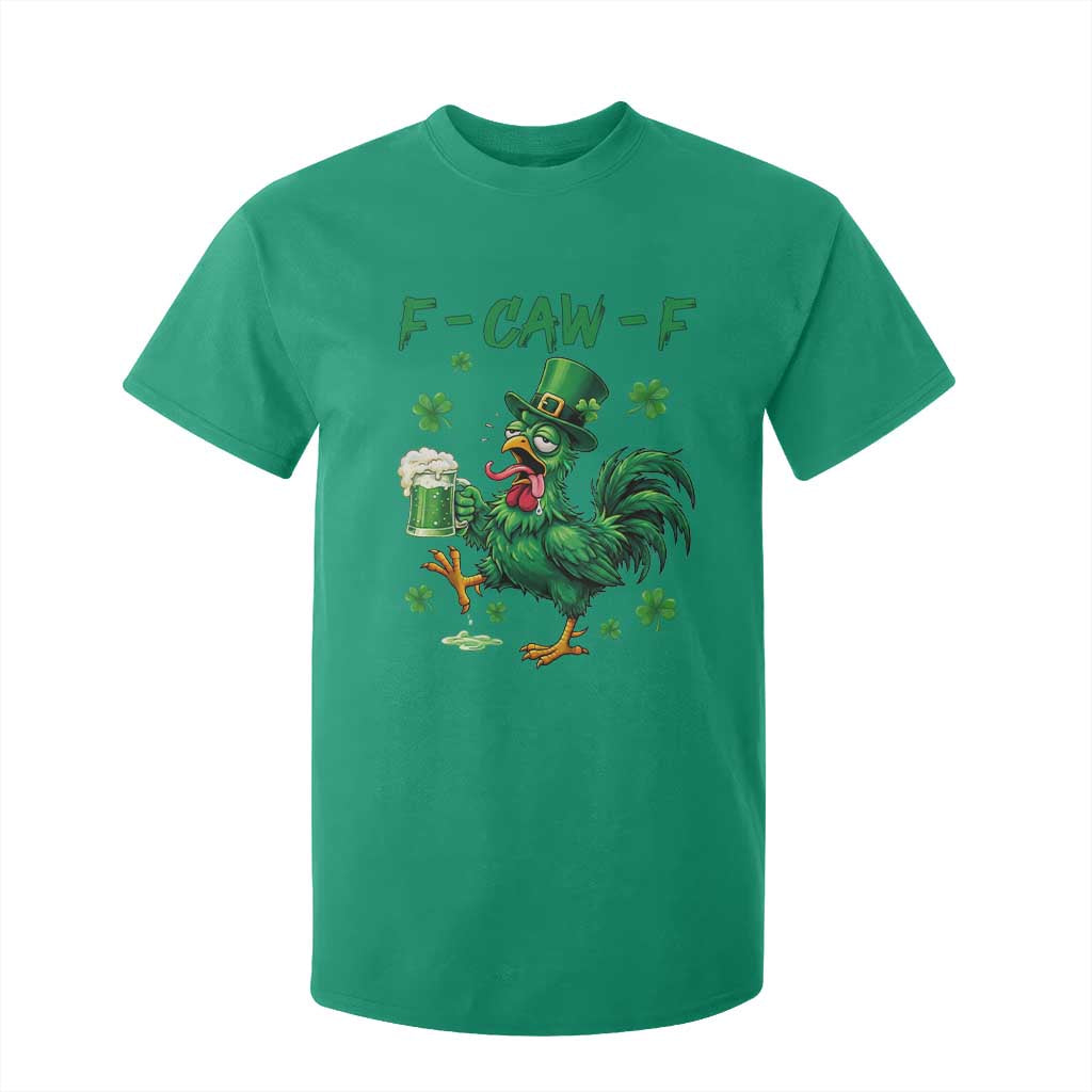 Funny F Caw F Chicken St Patricks Day T Shirt For Kid Irish Beer Drinking Shamrock Print TS11 Irish Green Print Your Wear