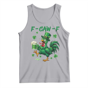 Funny F Caw F Chicken St Patricks Day Tank Top Irish Beer Drinking Shamrock Print TS11 Athletic Heather Print Your Wear