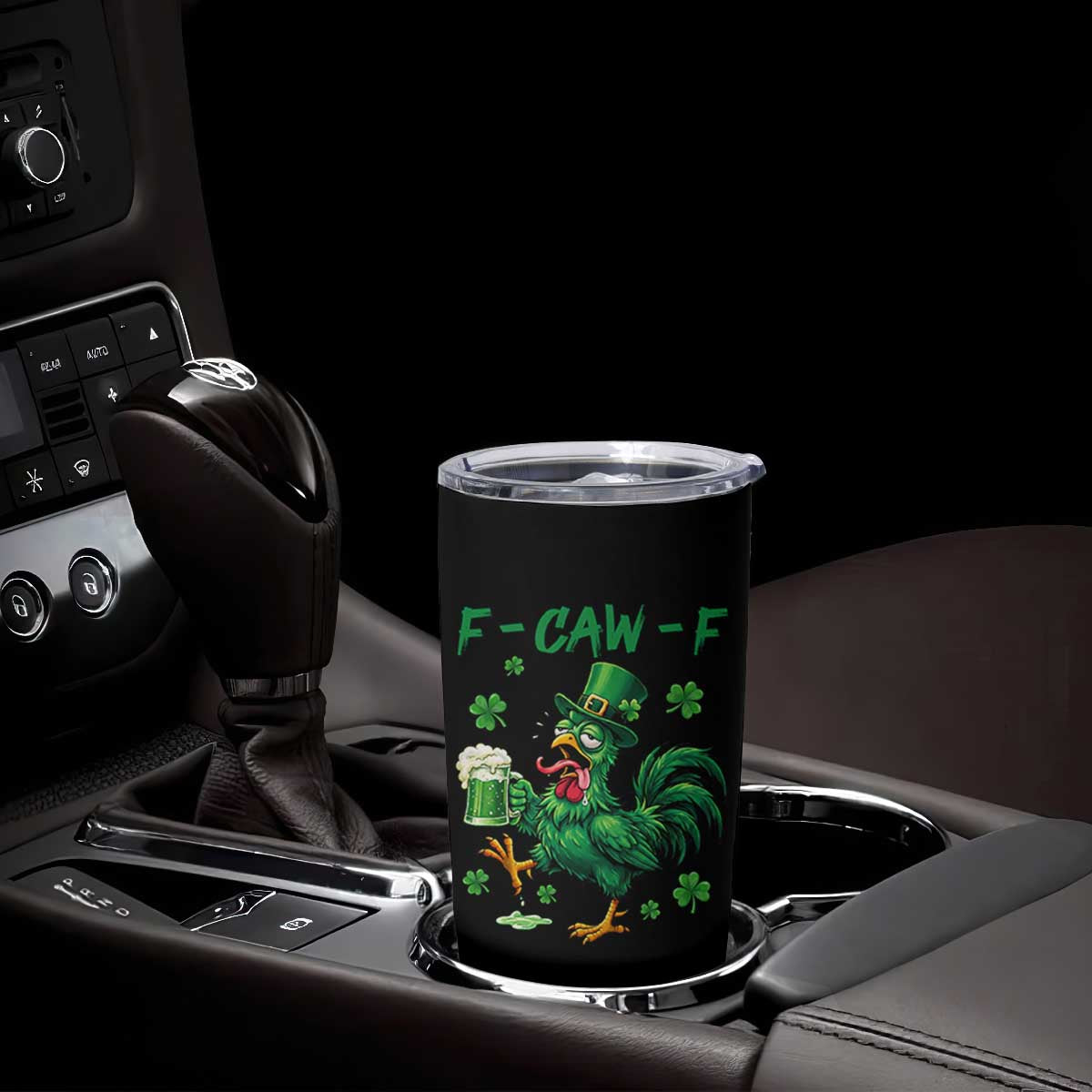 Funny F Caw F Chicken St Patricks Day Tumbler Cup Irish Beer Drinking Shamrock Print TS11 Print Your Wear