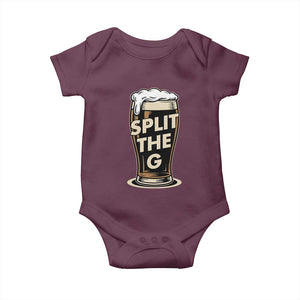 Funny Irish Beer Slit The G Baby Onesie Stout Beer Drinking Lover TS11 Maroon Print Your Wear